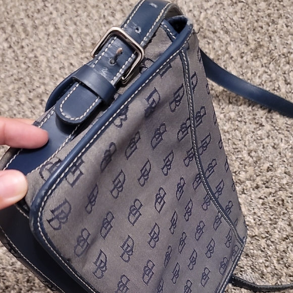 Dooney & Bourke Blue and Gray Logo Shoulder Bag+Wallet Set - Picture 8 of 12